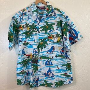 Mediterranean by Catalina Men’s Hawaiian Sailboat Print Shirt